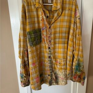 Long sleeve yellow patch work.